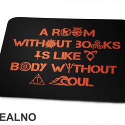 A Room Without Books Is Like Body Without A Soul - Orange - Books - Čitanje - Knjige - Podloga za miš