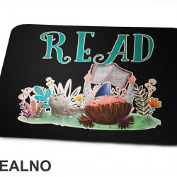 Girl And Cat Reading - Grass And Flowers - Books - Čitanje - Knjige - Podloga za miš