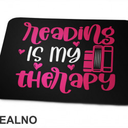 Reading Is My Therapy - Pink And White - Books - Čitanje - Knjige - Podloga za miš