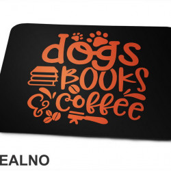 Dogs, Books, Coffee - Red - Books - Čitanje - Knjige - Podloga za miš