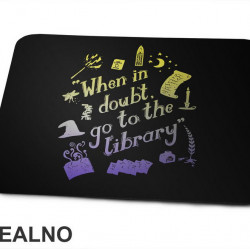 When In Doubt Go To The Library - Yellow And Purple - Books - Čitanje - Knjige - Podloga za miš