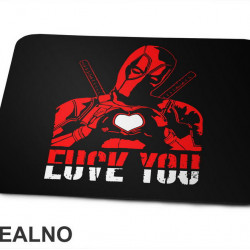 Love You, FU - Head Illustration - Deadpool - Podloga za miš