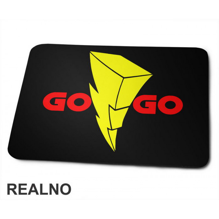 Go Go Logo - Power Rangers - Red And Yellow - Moćni Rendžeri - Podloga za miš