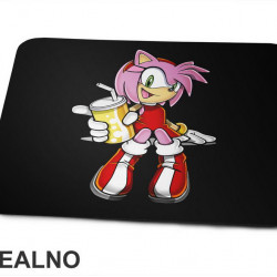 Amy Rose - Pije Sok - Sonic - Podloga za miš