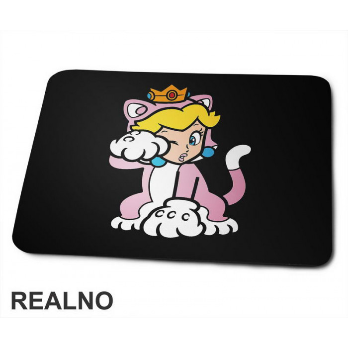Princeza Breskvica - Mačka - Cat Peach - Sedi - Super Mario - Podloga za miš