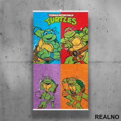 Leonardno, Rafaelo, Donatelo, Mikelanđelo - Nindža Kornjače - Poster sa nosačem