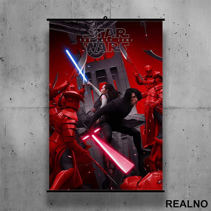 The Last Jedi - Rey And Kylo Ren - Star Wars - Poster sa nosačem