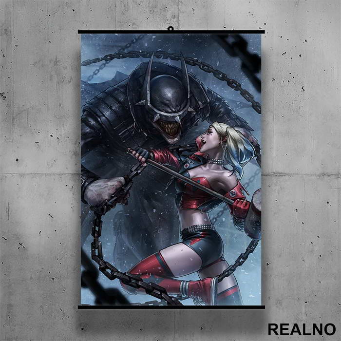 Fight With Harley Quinn - Batman - Poster sa nosačem