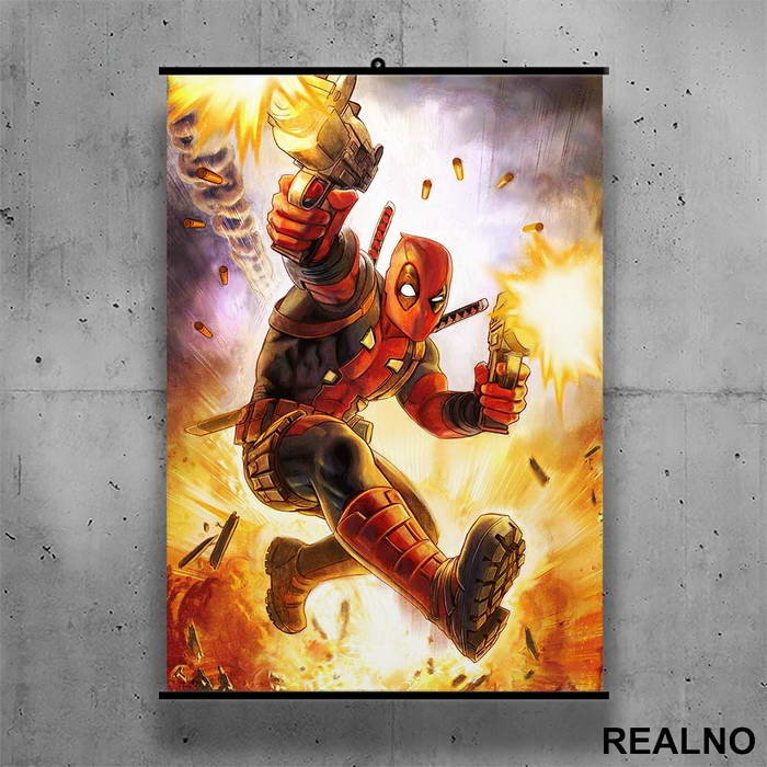 In Action - Deadpool - Poster sa nosačem