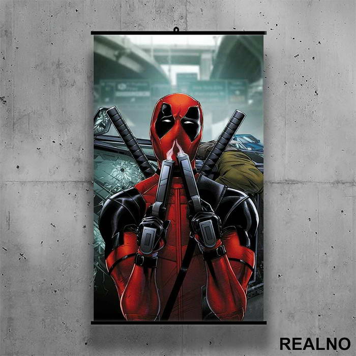 Smoking Guns - Deadpool - Poster sa nosačem