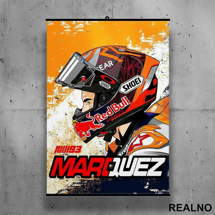 Marc Marquez Helmet - 93 - MotoGP - Sport - Poster sa nosačem
