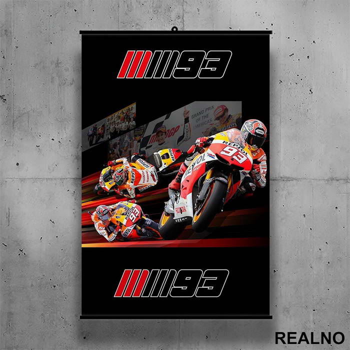 Marc Marquez Riding - 93 - MotoGP - Sport - Poster sa nosačem