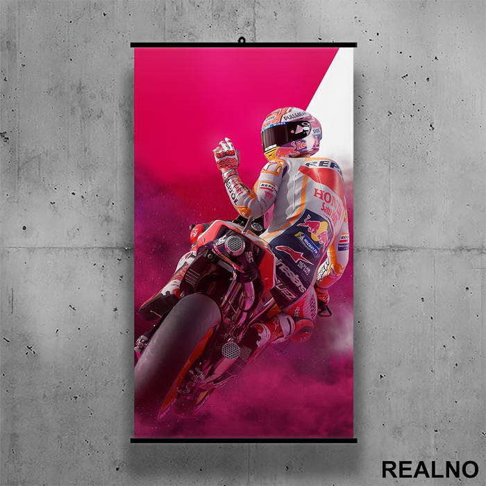 Looking Behind - Marquez - 93 - MotoGP - Sport - Poster sa nosačem