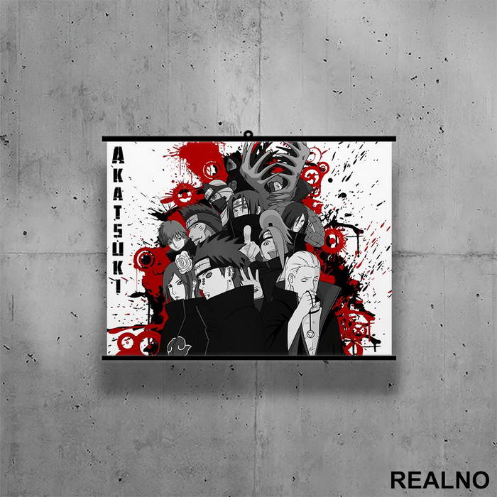 Akatsuki - Red And Black Characters - Naruto - Poster sa nosačem