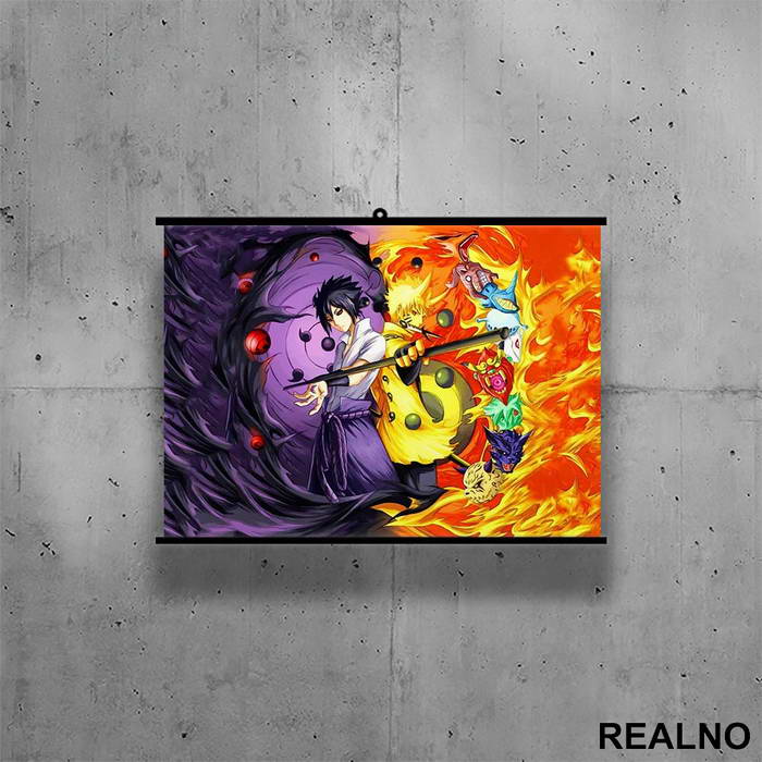Slip With Sasuke - Naruto - Poster sa nosačem