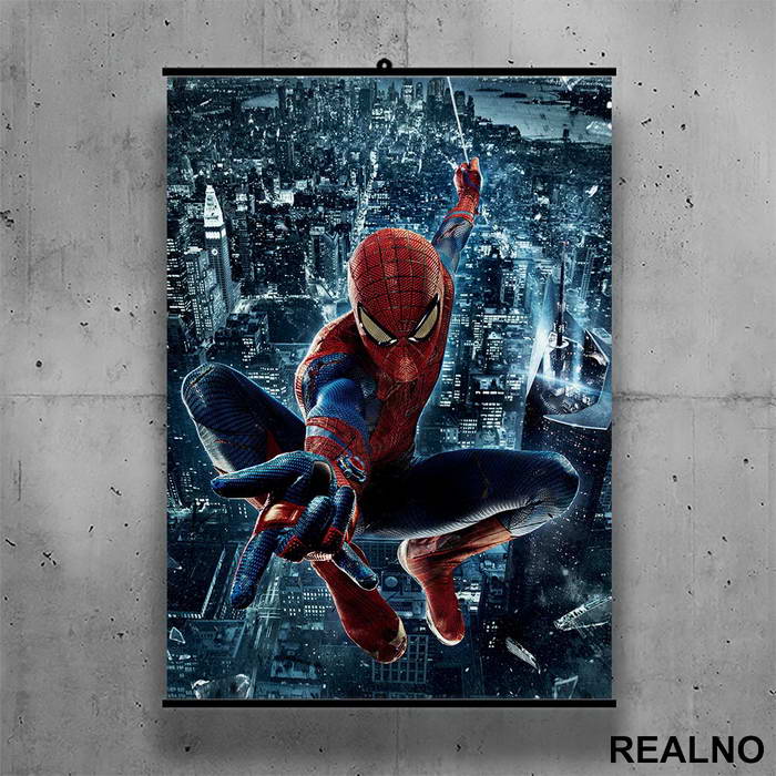 Over The City - SpiderMan - Poster sa nosačem