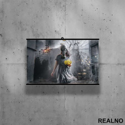 Girl With Yellow Flowers - Chernobyl - Poster sa nosačem