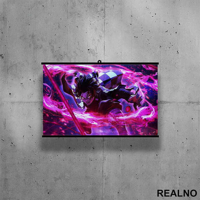 Tanjiro - Purple - Demon Slayer - Poster sa nosačem