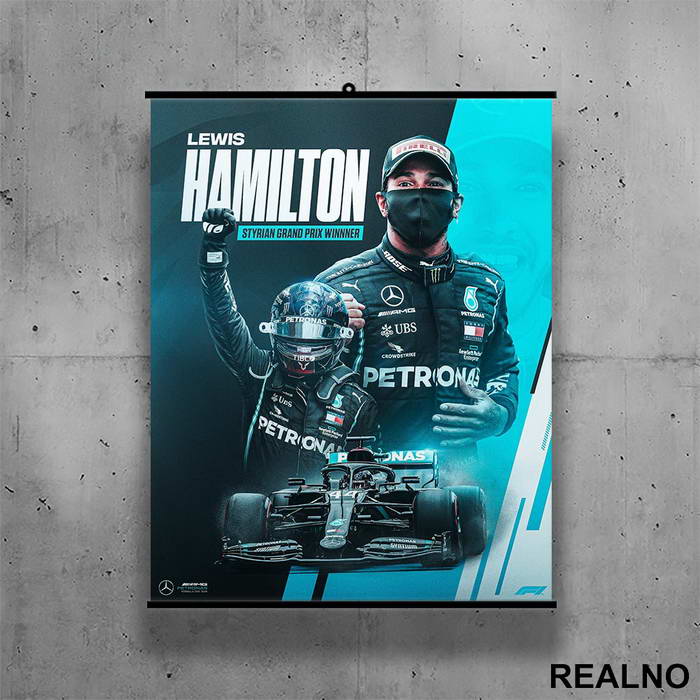 Lewis Hamilton - Blue - Formula 1 - Poster sa nosačem
