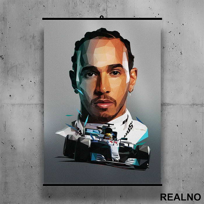 Portrait - Lewis Hamilton - Formula 1 - Poster sa nosačem