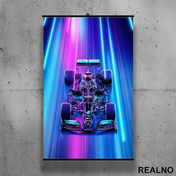 Blue Lights - Lewis Hamilton - Formula 1 - Poster sa nosačem