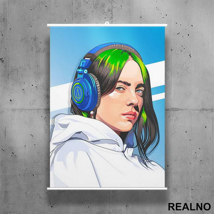 Blue Headphones - Billie Eilish - Muzika - Poster sa nosačem