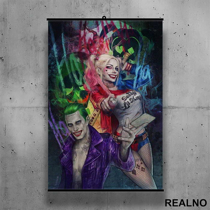 Drawing With Joker - Harley Quinn - Poster sa nosačem