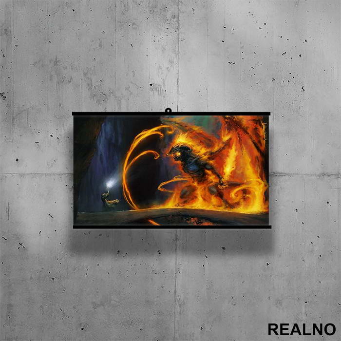 Fight With Balrog - Lord Of The Rings - LOTR - Poster sa nosačem