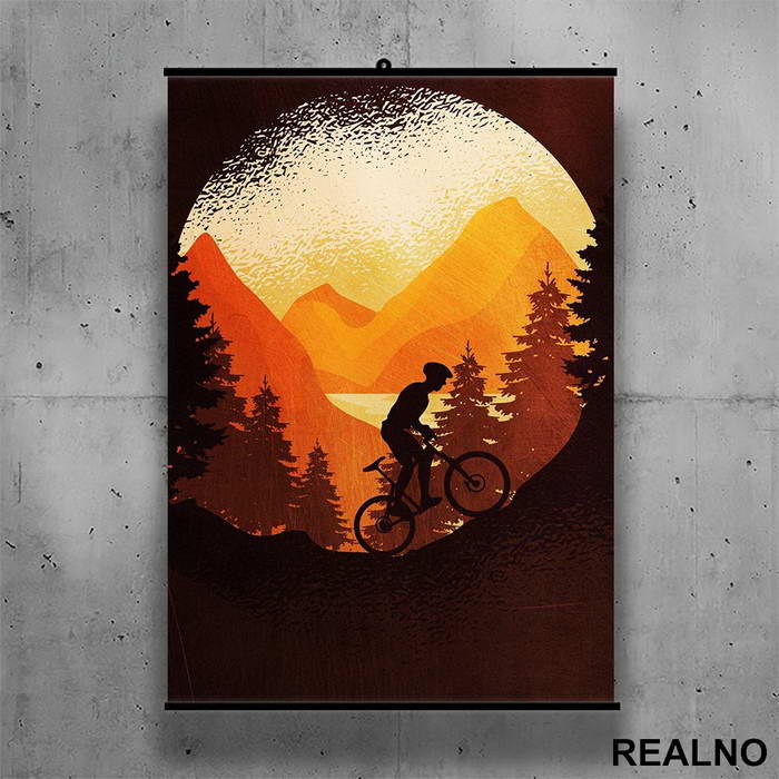 Orange - Mountain Bikes - MTB - Poster sa nosačem