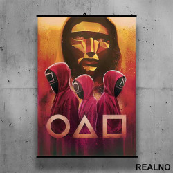 Frontman With Guards - Squid Game - Poster sa nosačem