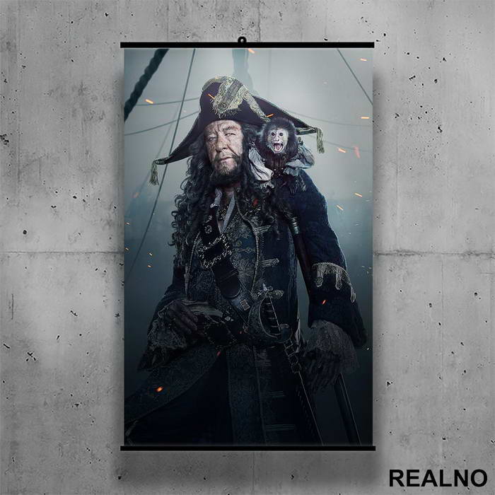 Captain Barbossa - Pirates of the Caribbean - Poster sa nosačem
