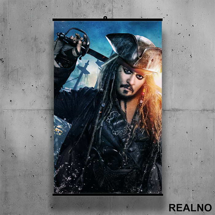Jack Sparrow With Sword - Pirates of the Caribbean - Poster sa nosačem