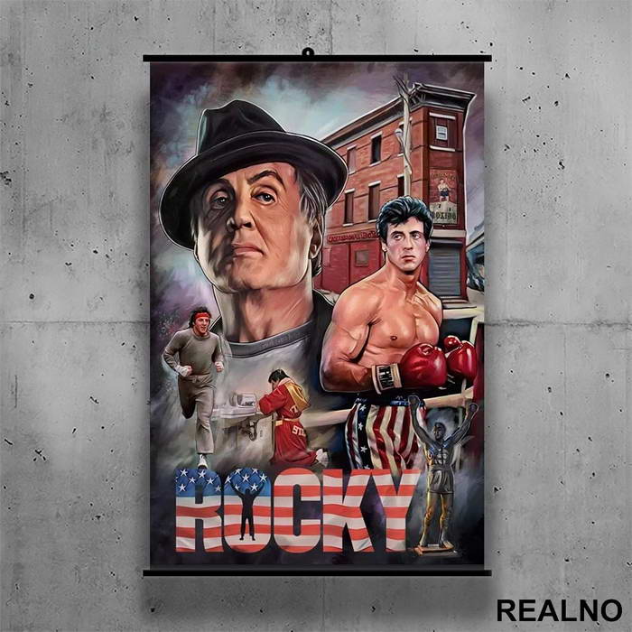 Drawing - Rocky - Poster sa nosačem