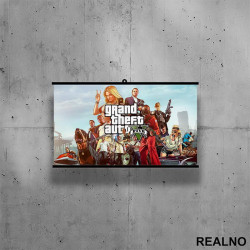 Caracters And Logo - Sky - GTA 5 - Poster sa nosačem