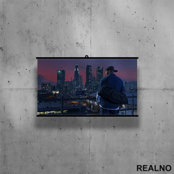 Franklin Above City - GTA 5 - Poster sa nosačem