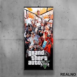 Caracters And Logo - GTA 5 - Poster sa nosačem