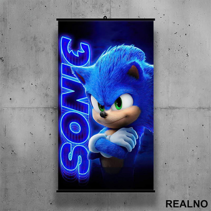 Neon Logo - Sonic - Poster sa nosačem