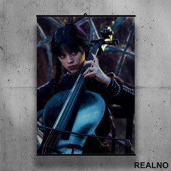Playing A Cello In Front Of The Window - Wednesday - Sreda - Poster sa nosačem