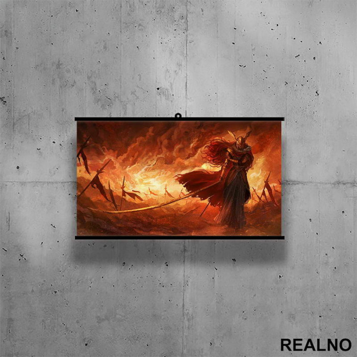 Malenia On The Battlefield - Fire - Elden Ring - Poster sa nosačem