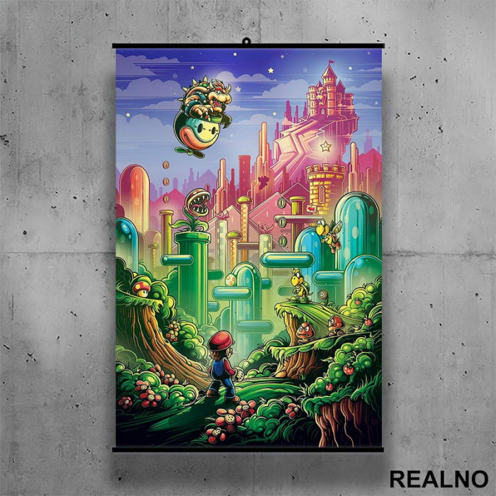 Crtež - Super Mario - Poster sa nosačem