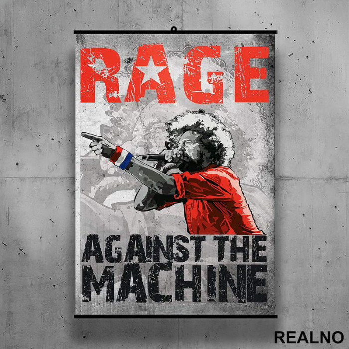 Rage Against The Machine - Drawing - Poster sa nosačem