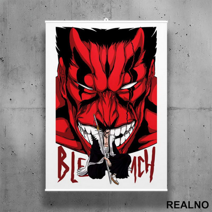 Kenpachi Zaraki - Red - Bleach - Poster sa nosačem Kenpachi Zaraki - Red - Bleach - Poster sa nosačem
