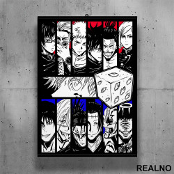 Caracters And Six Eyes - Jujutsu Kaisen - Poster sa nosačem