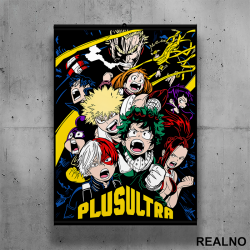 Whole Crew - Plus Ultra - My Hero Academia - Poster sa nosačem