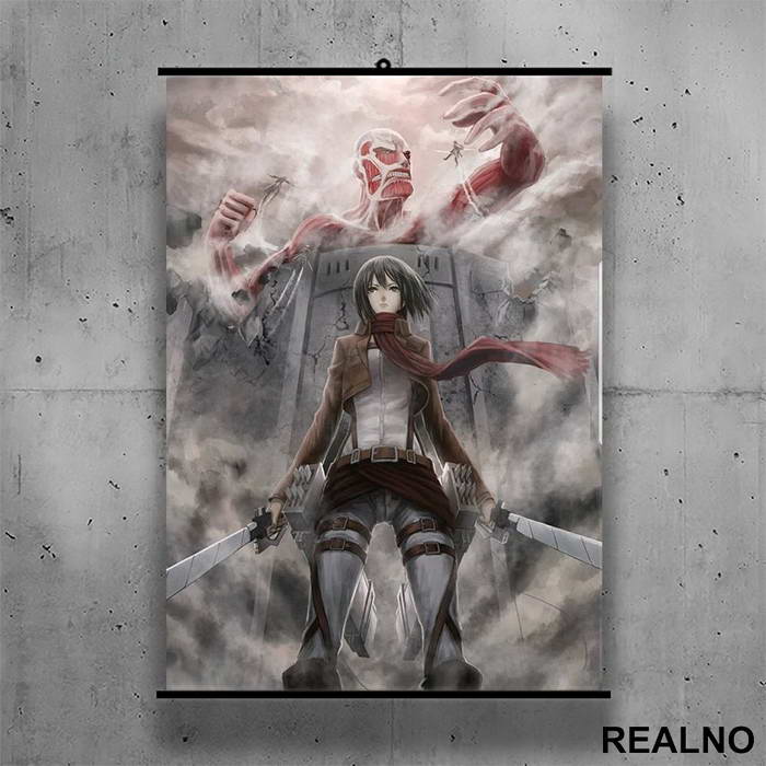 Mikasa - Attack on Titan - AOT - Poster sa nosačem