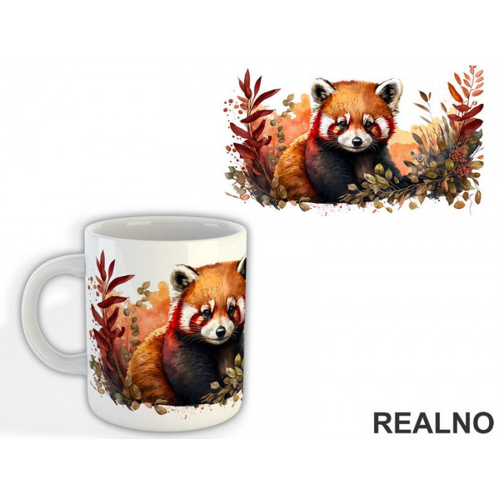 Crveni Panda I Cveće - Životinje - Šolja