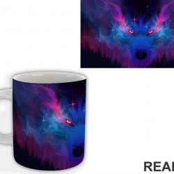 Wolf Portrait Colorful - Vuk - Životinje - Šolja