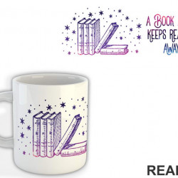 A Book A Day Keeps Reality Away - Colors - Books - Čitanje - Knjige - Šolja