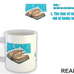 Abibliophobia - The Fear Of Running Out Of Books To Read - Open - Blue - Books - Čitanje - Knjige - Šolja