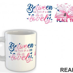 Between The Pages Of A Book Lovely Place To Be - Pink And Blue - Books - Čitanje - Knjige - Šolja